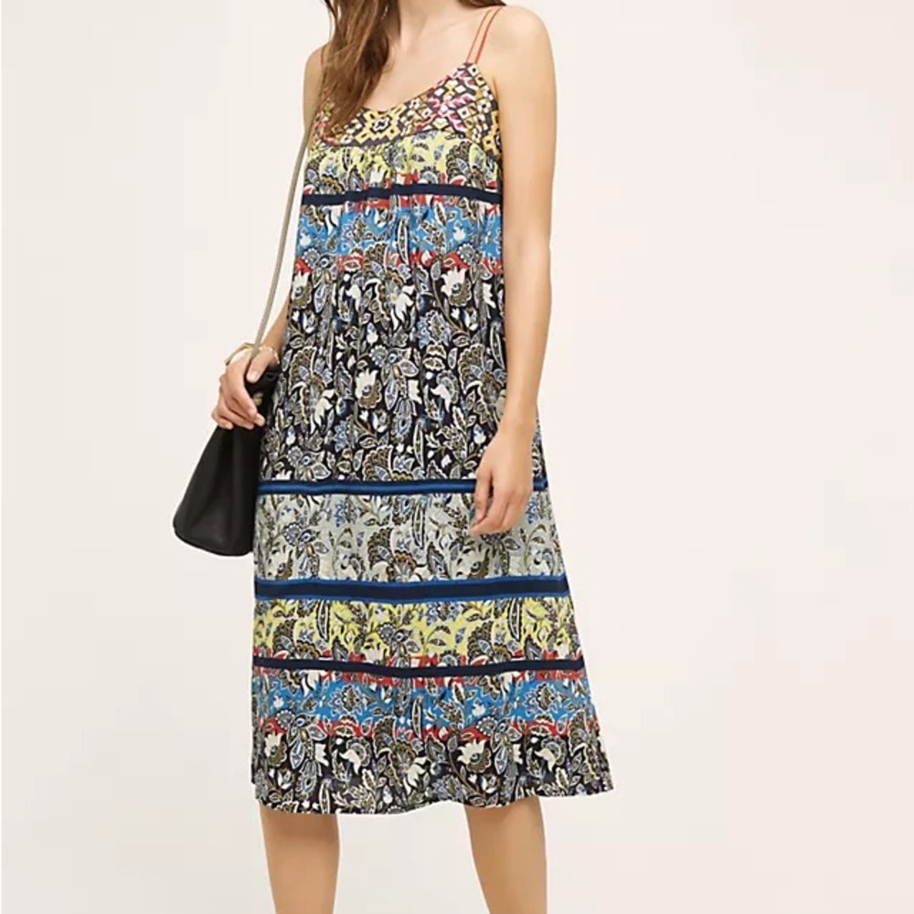 Anthropology Floral Multicolor Sleeveless Dress Sz. Small